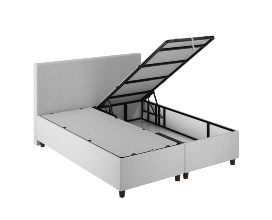 Lit coffre Le Roi du Matelas Alpha Gris clair 160x200cm