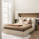 Lit coffre DRAWER Serenita en tissu écru 160x200 cm