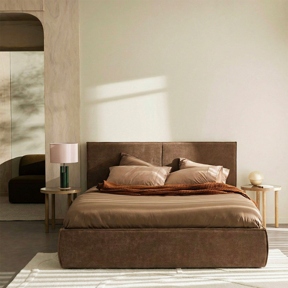 Lit coffre DRAWER Liberia 140x190cm marron