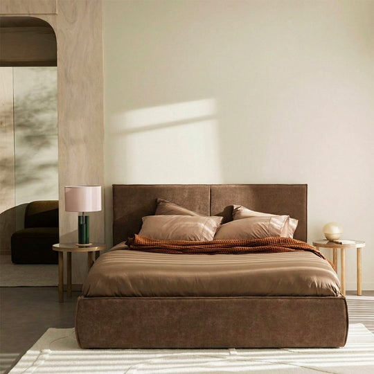 Lit coffre DRAWER Liberia 140x190cm marron