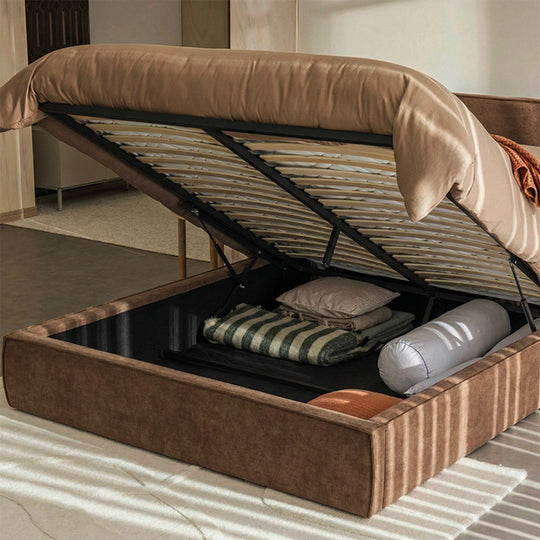Lit coffre DRAWER Liberia 140x190cm marron