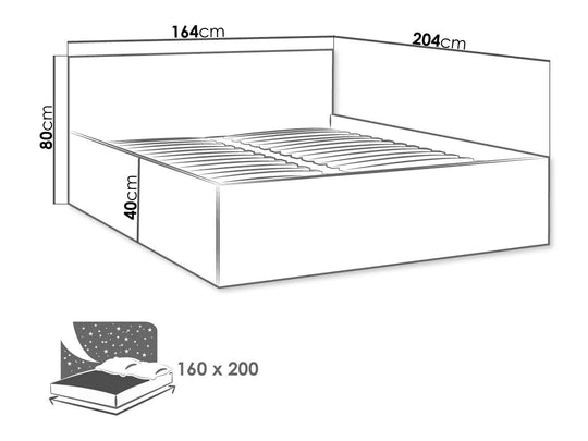 Lit 160x200cm MOBILIER 1 Comfivo Pastor (Blanc)