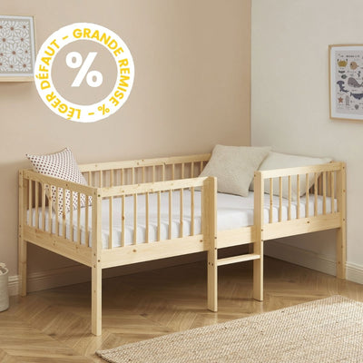 Drawer-Lit pour enfant avec échelle en bois 90x190cm : Couleur - Naturel