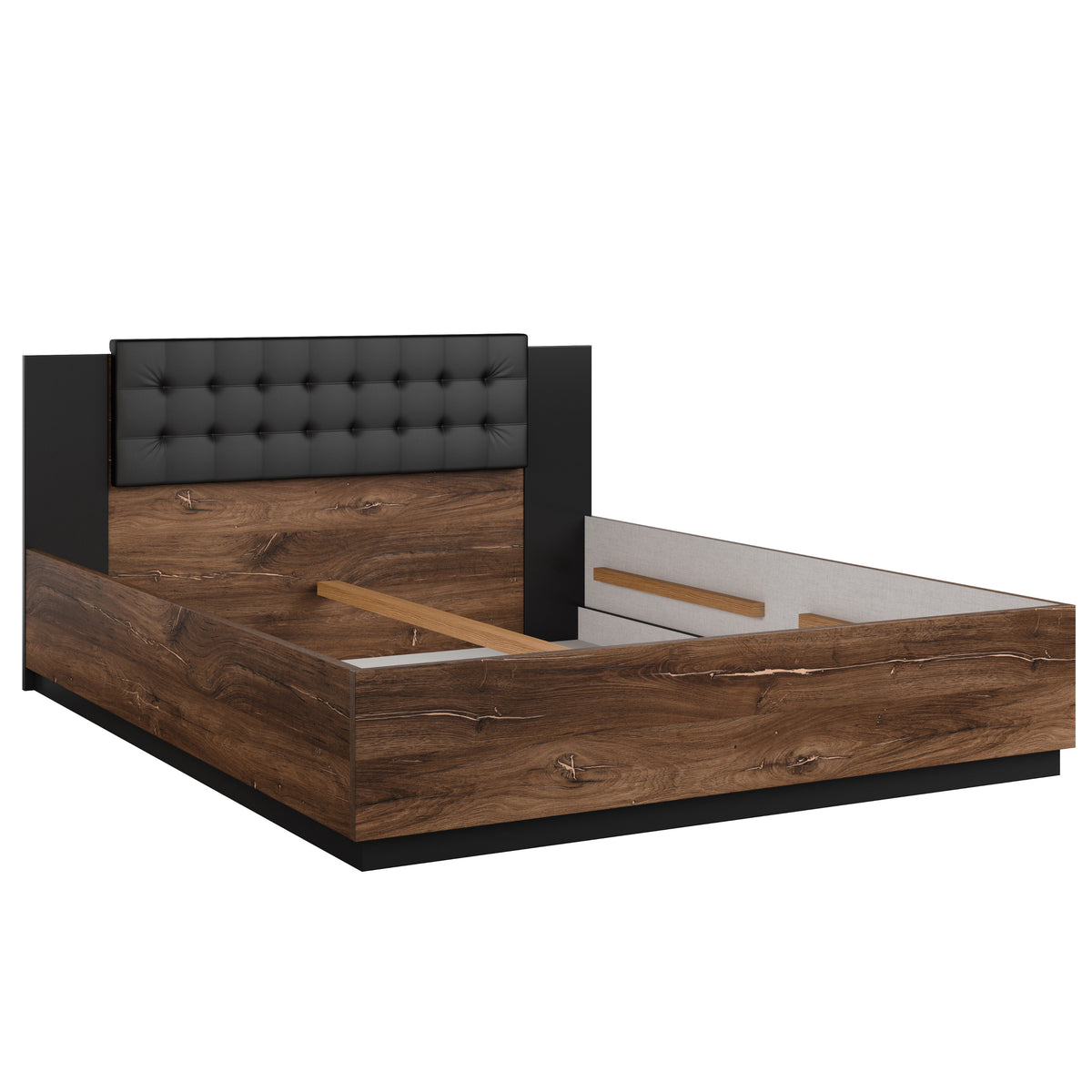 Lit MOBILIER 1 Felelie 104 en chêne foncé cuivré