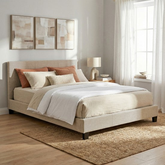 Lit avec sommier Weber DUBLIN 140x190cm beige — photo produit