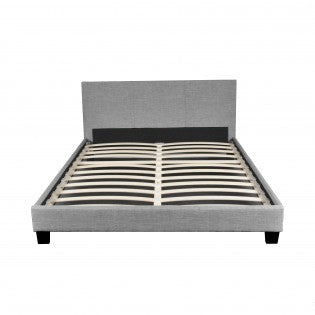 Lit avec sommier Weber DUBLIN 140x190cm gris clair — photo produit