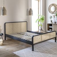 Lit en pin massif et cannage ANNA 140x200cm — photo produit