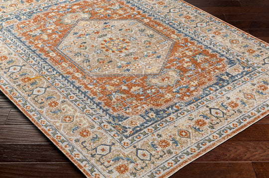 Tapis Vintage Lavable en Machine Orange/Jaune Oida