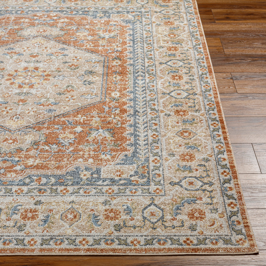 Tapis Vintage Lavable en Machine Orange/Jaune Oida