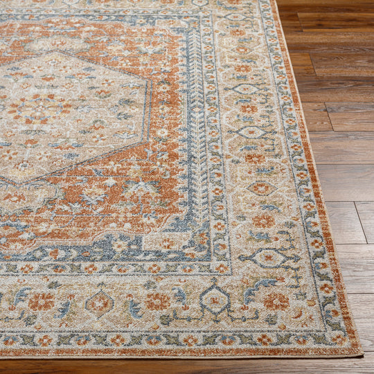 Tapis Vintage Lavable en Machine Orange/Jaune Oida