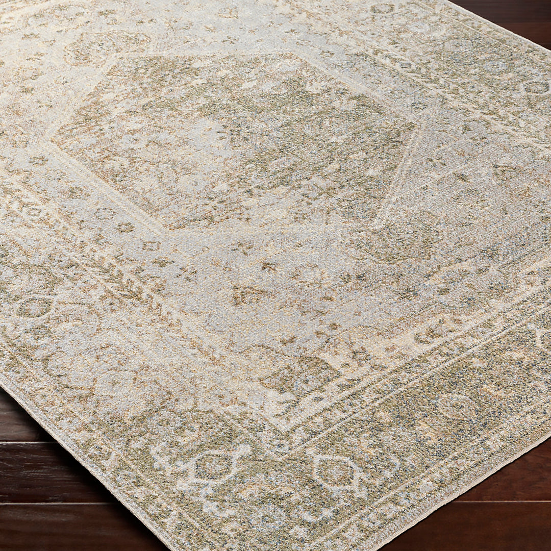 Tapis de Couloir Vintage Lavable en Machine Vert/Brun Oida