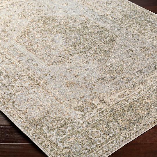 Tapis de Couloir Vintage Lavable en Machine Vert/Brun Oida
