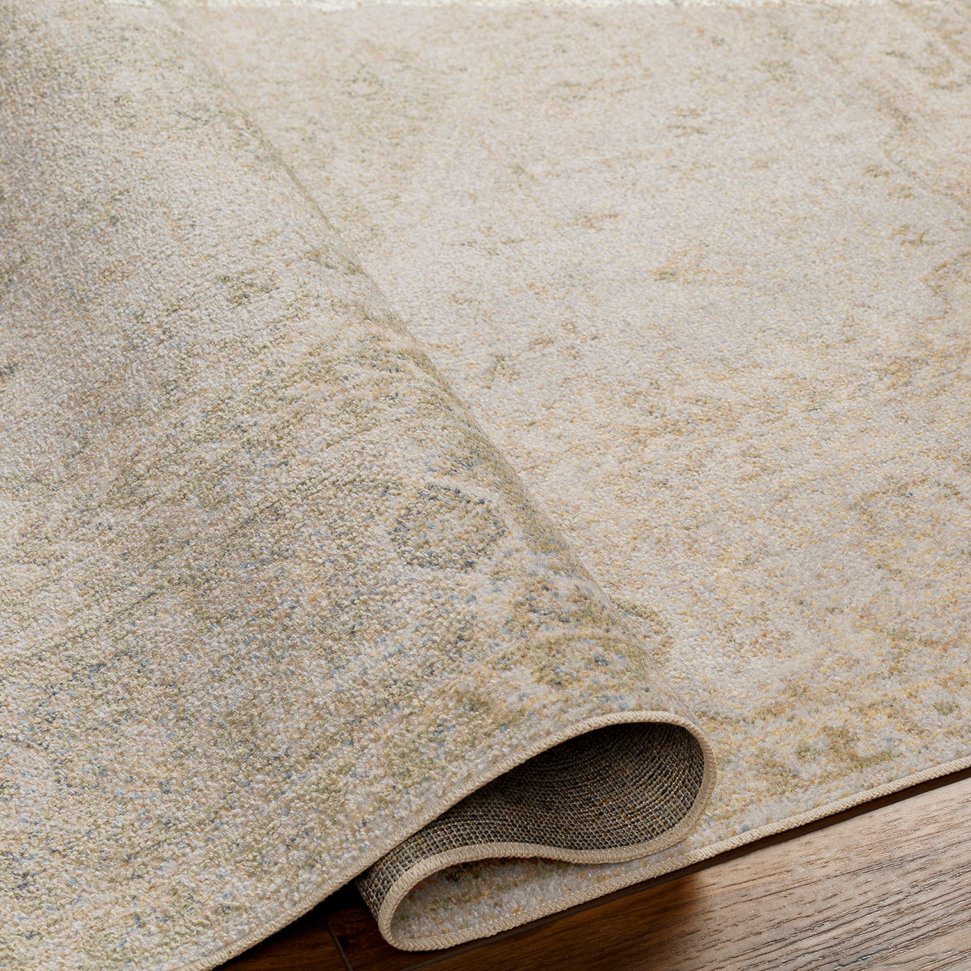 Tapis Vintage Lavable en Machine Vert/Brun Oida