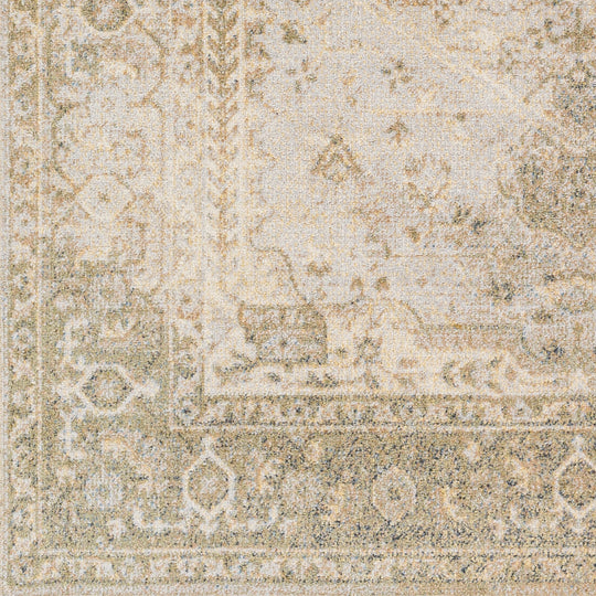 Tapis de Couloir Vintage Lavable en Machine Vert/Brun Oida