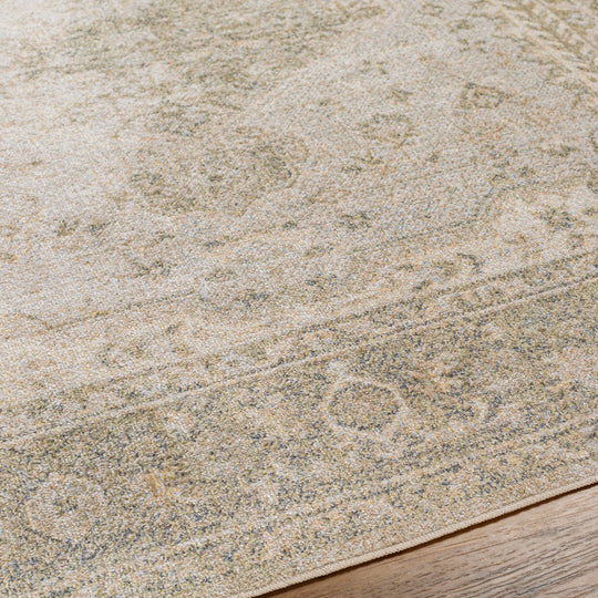 Tapis de Couloir Vintage Lavable en Machine Vert/Brun Oida