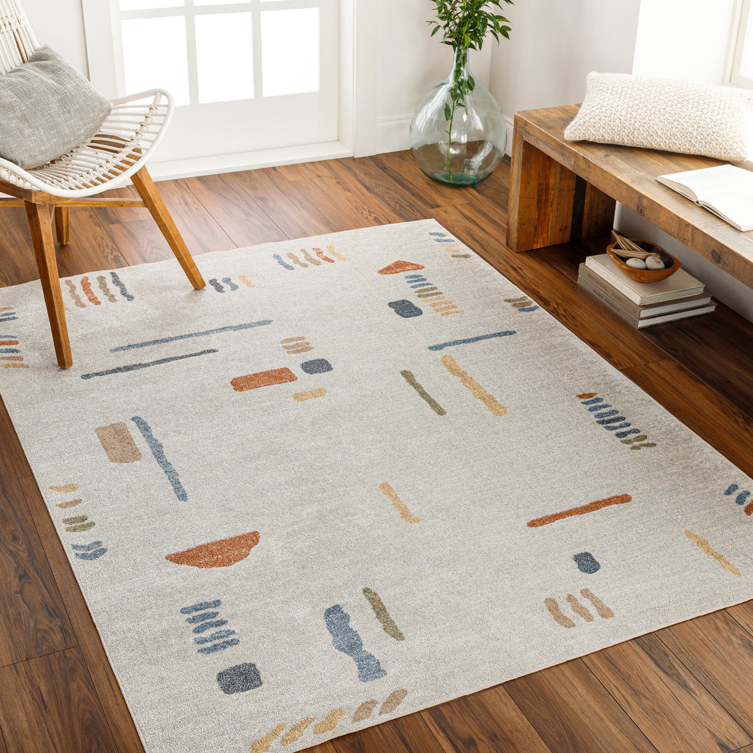 Tapis Scandinave Lavable en Machine Multicolore/Gris Kittila
