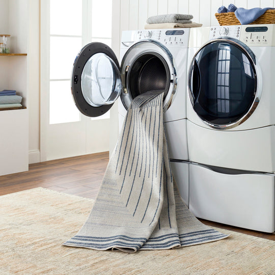 Tapis Scandinave Lavable en Machine Bleu Santiago