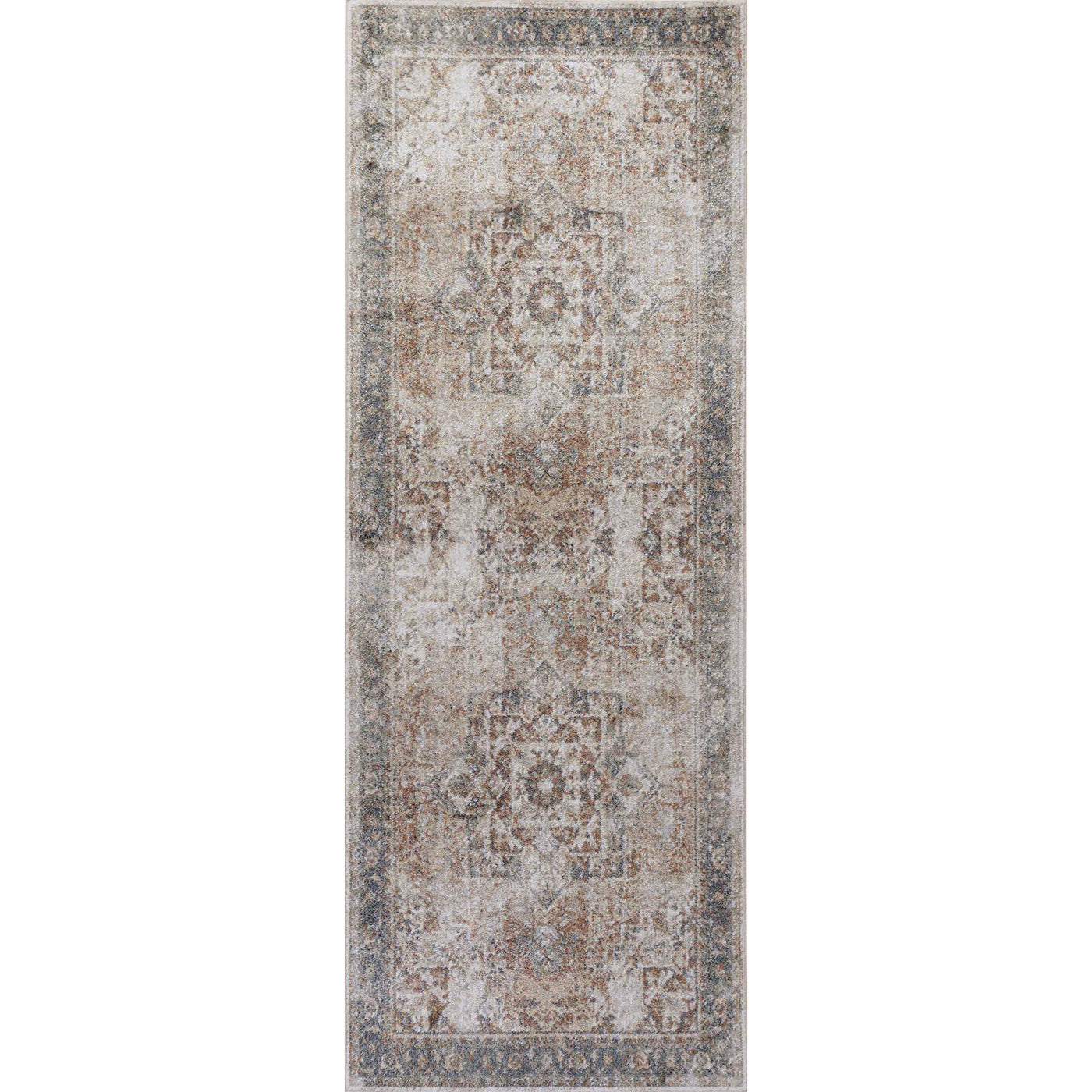 Tapis de Couloir Lavable en Machine Marron/Ivoire Marlenheim