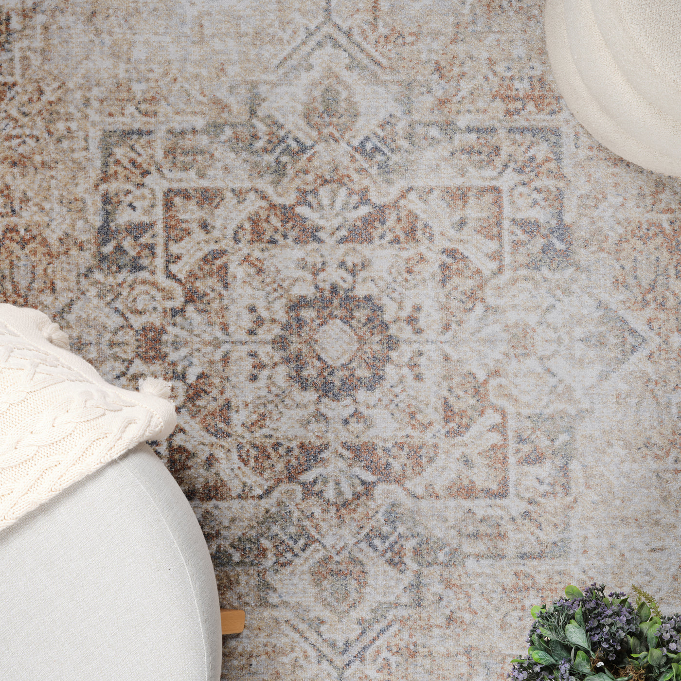 Tapis de Couloir Lavable en Machine Marron/Ivoire Marlenheim