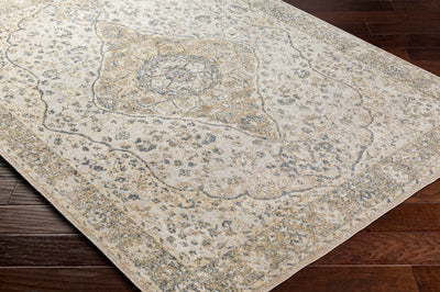 Tapis Vintage Lavable en Machine Yemin Jaune/Ivoire