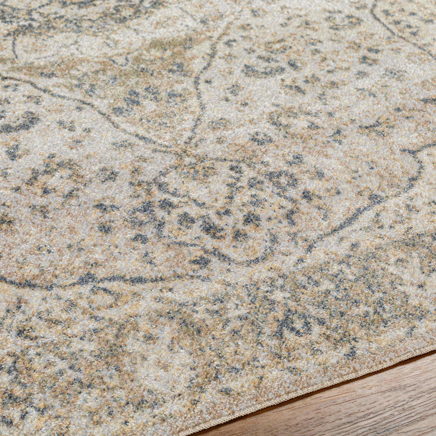 Tapis Vintage Lavable en Machine Yemin Jaune/Ivoire