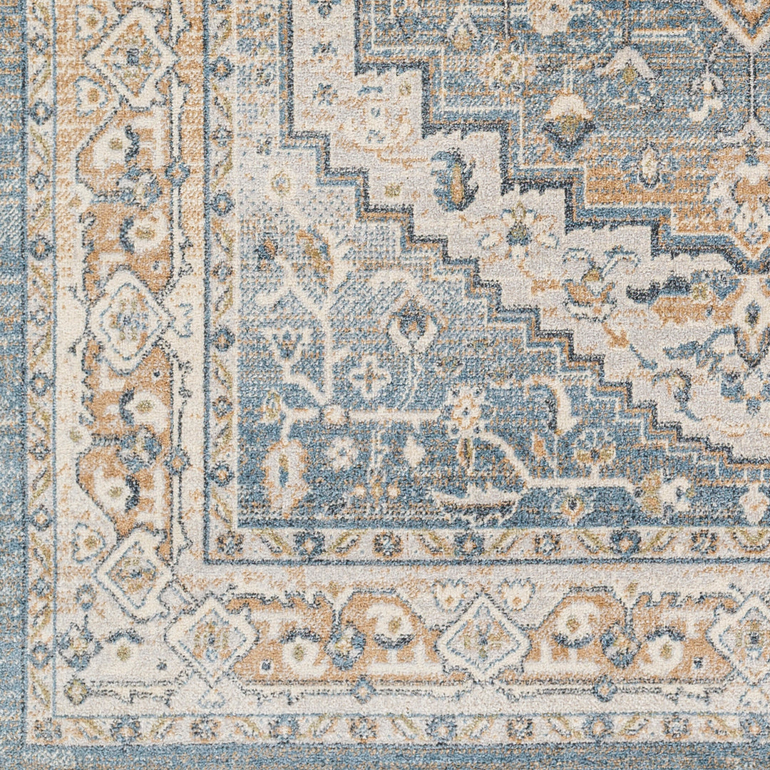 Tapis Vintage Zaragoza Lavable en Machine Bleu/Gris