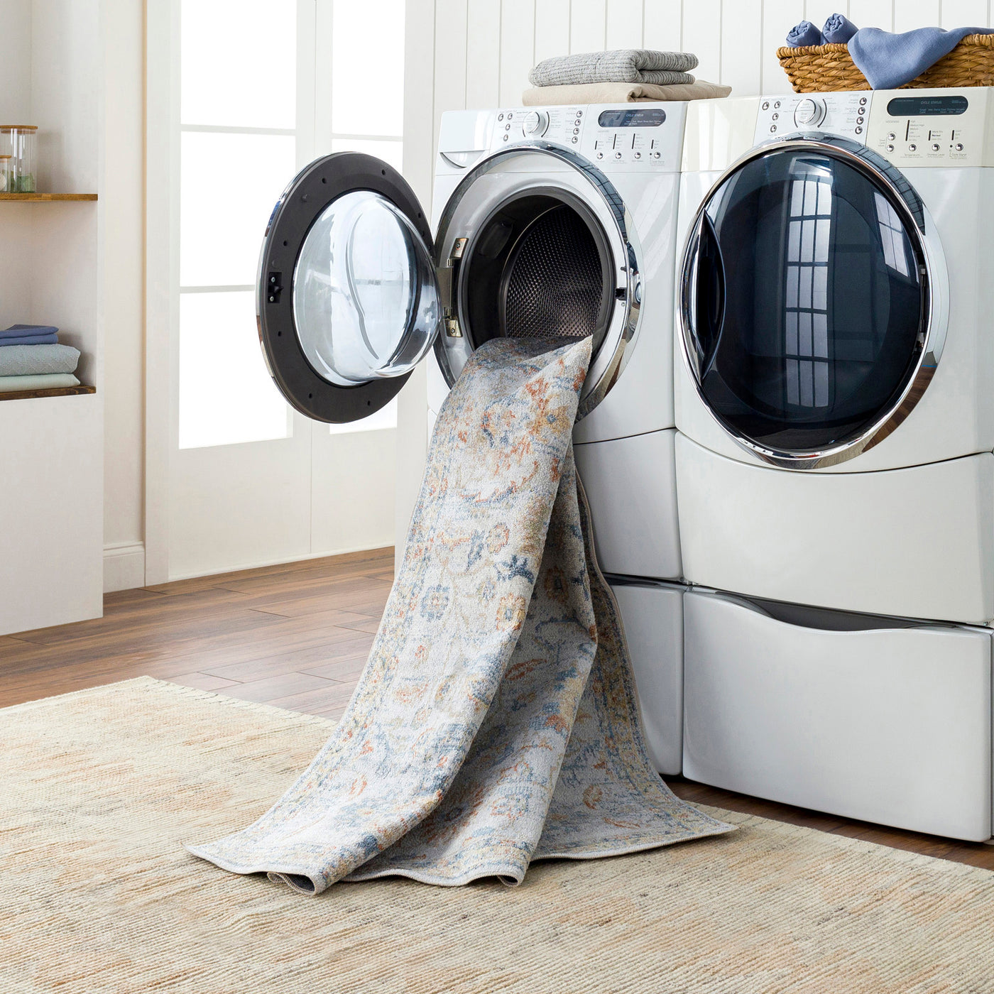 Tapis Vintage Lavable en Machine Gris/Jaune Cincinnati