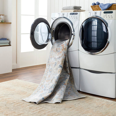 Tapis Vintage Lavable en Machine Gris/Jaune Cincinnati