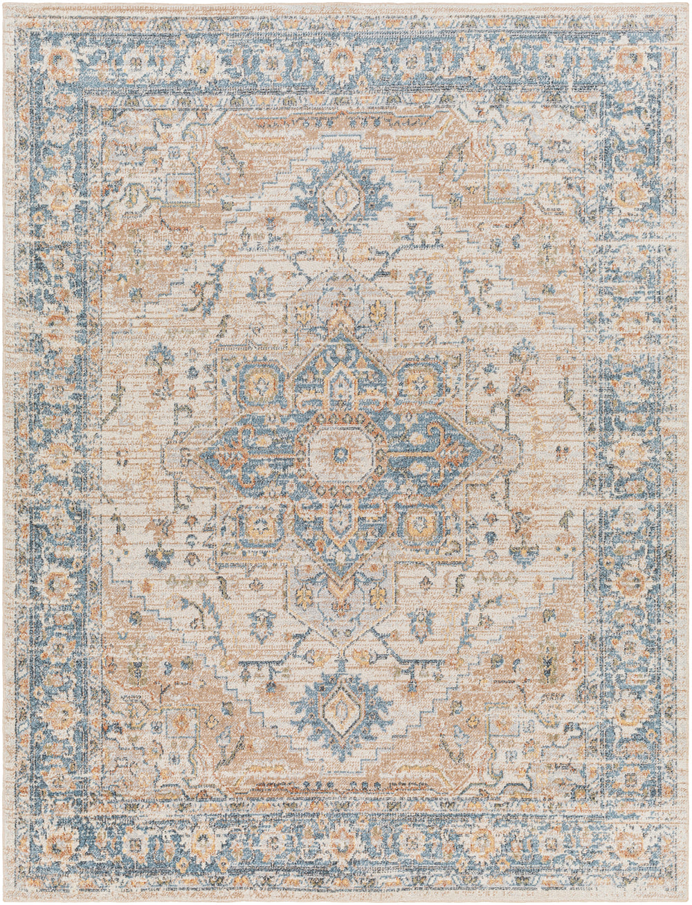 Tapis Vintage Uromi Lavable en Machine Marron/Bleu