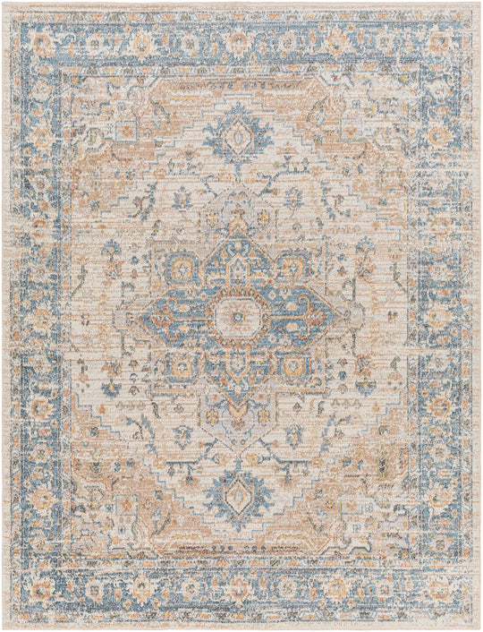 Tapis Vintage Lavable en Machine Marron/Bleu Uromi