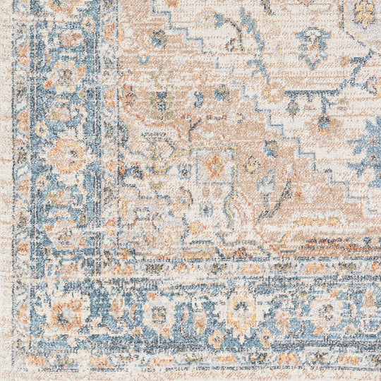 Tapis Vintage Uromi Lavable en Machine Marron/Bleu