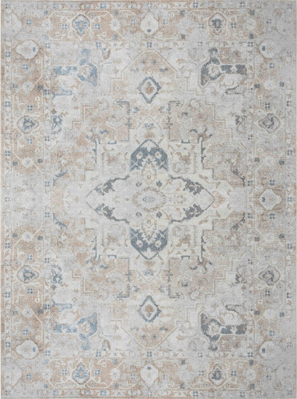 Tapis Vintage Lavable en Machine Ivoire/Marron Columbus