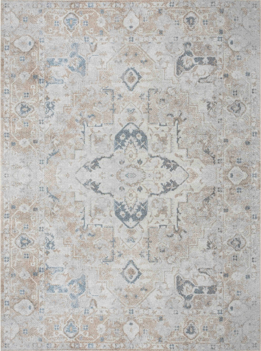 Tapis Vintage Lavable en Machine Ivoire/Marron Columbus