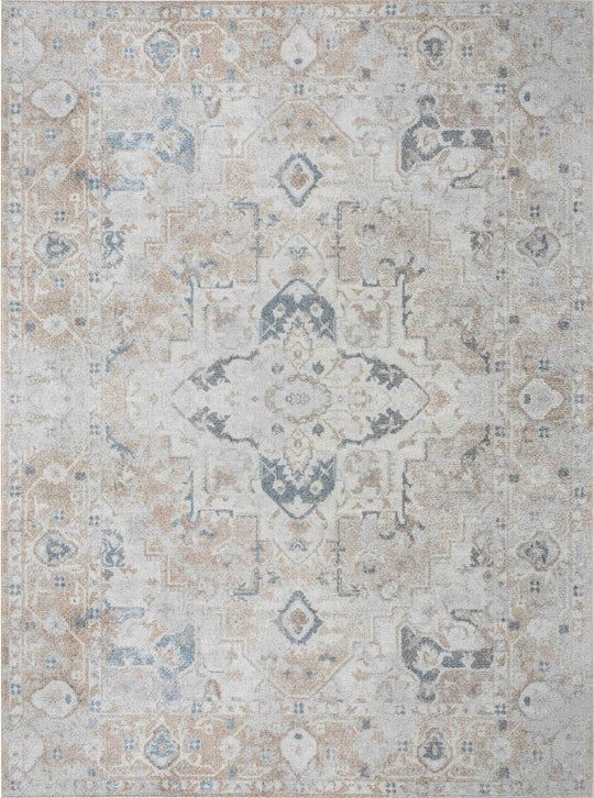 Tapis Vintage Lavable en Machine Ivoire/Marron Columbus