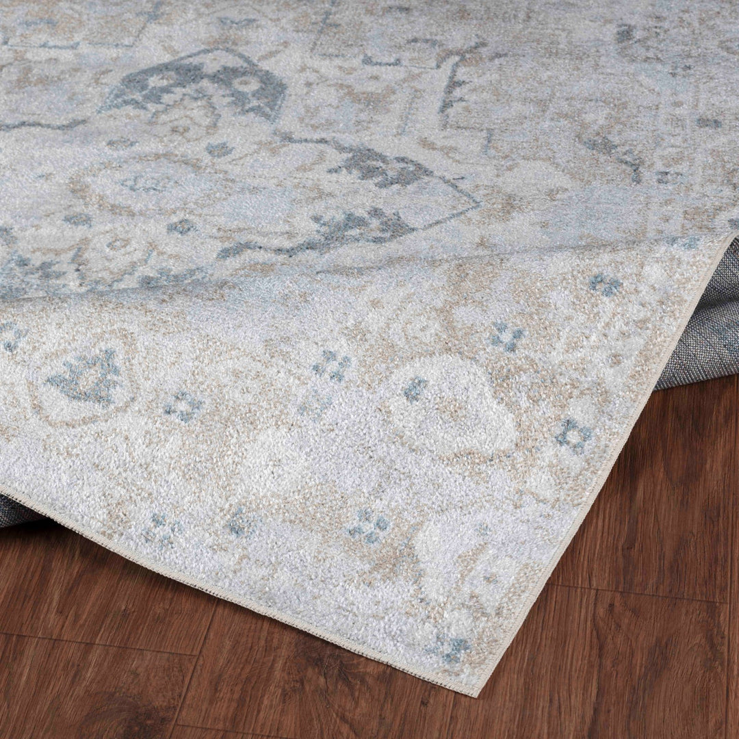 Tapis Vintage Lavable en Machine Ivoire/Marron Columbus
