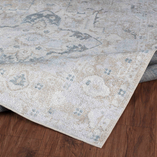 Tapis Vintage Lavable en Machine Ivoire/Marron Columbus
