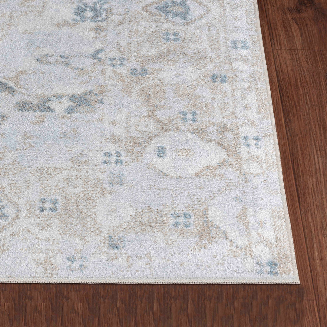 Tapis Vintage Lavable en Machine Ivoire/Marron Columbus