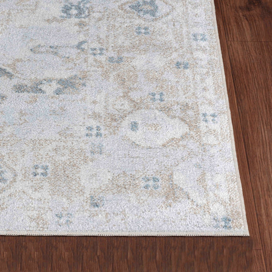 Tapis Vintage Lavable en Machine Ivoire/Marron Columbus