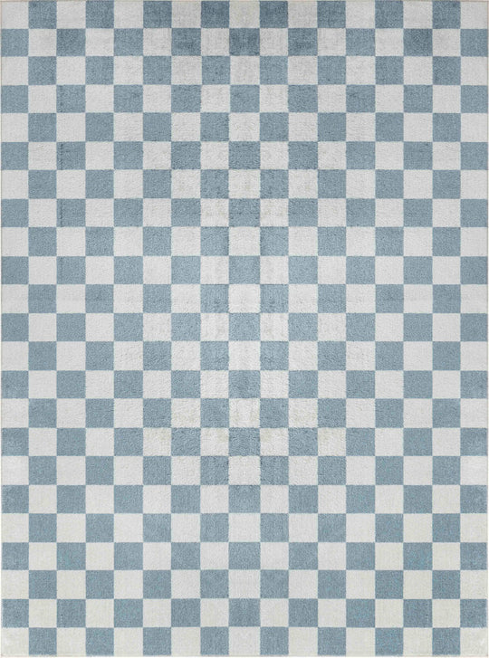 Tapis Scandinave à Carreaux Lavable en Machine Bleu Cleveland