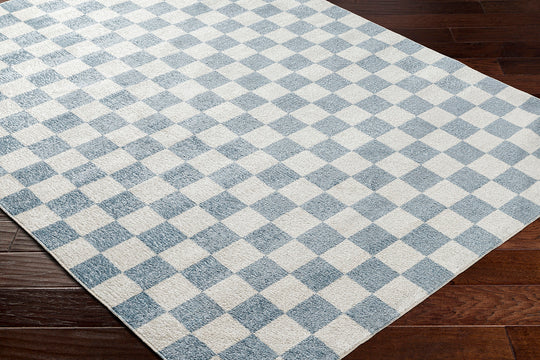 Tapis Scandinave à Carreaux Lavable en Machine Bleu Cleveland