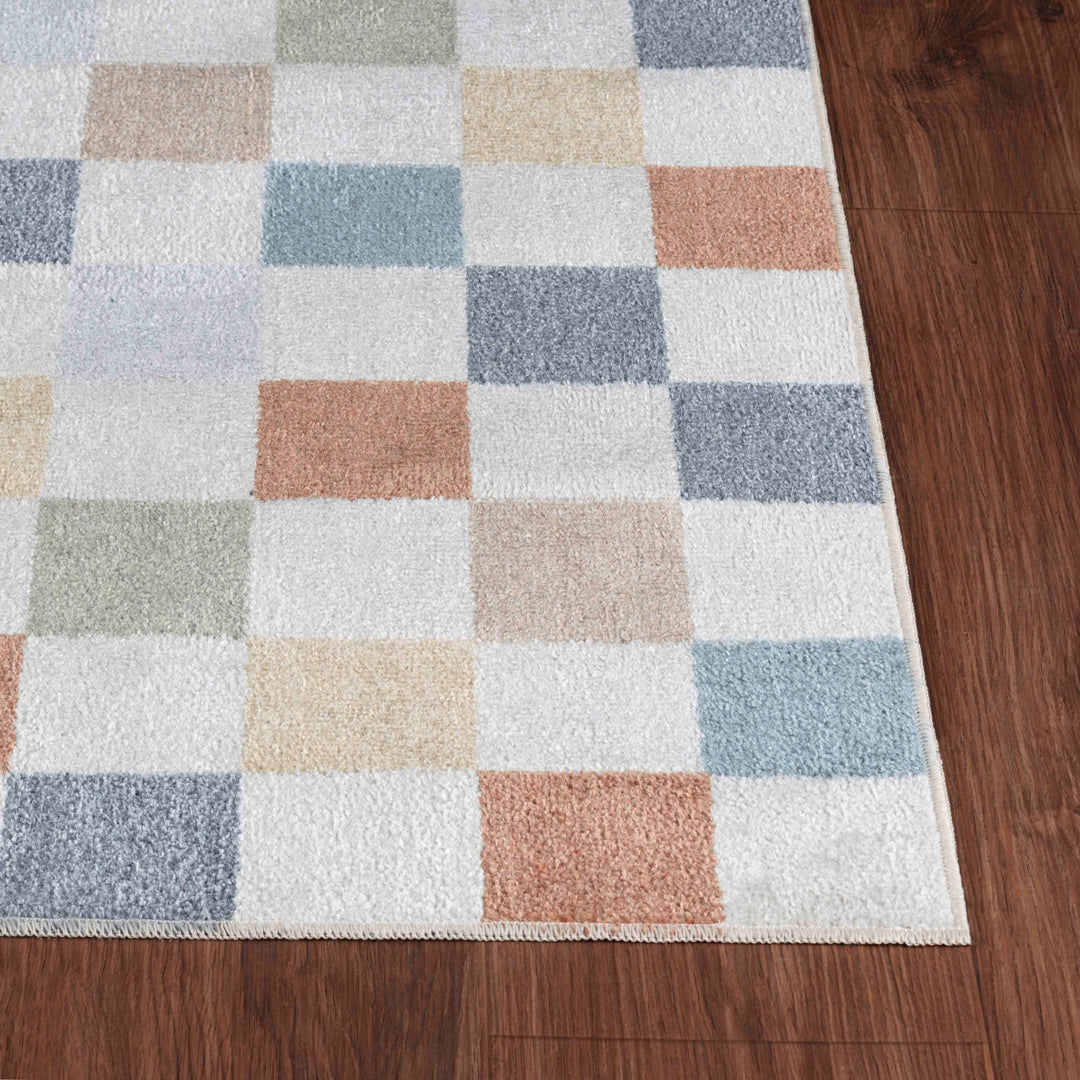 Tapis Scandinave Lavable en Machine Multicolore/Rouge Cleveland