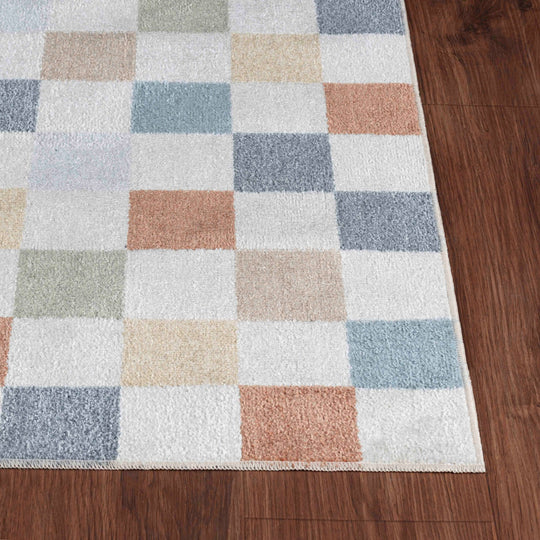 Tapis Scandinave Lavable en Machine Multicolore/Rouge Cleveland