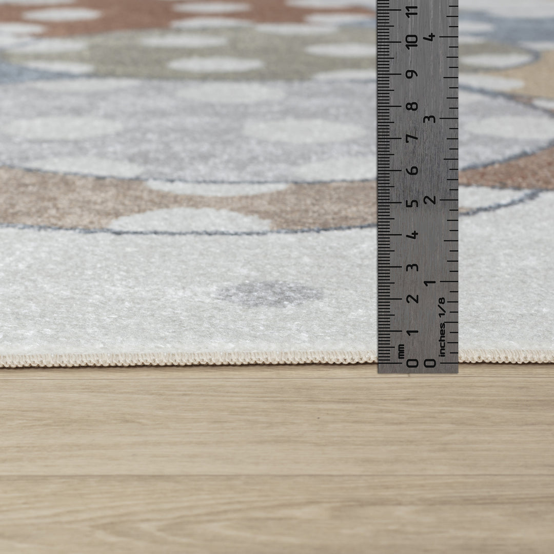 Tapis Enfant Lavable en Machine Ballons Multicolore/Beige Blonay
