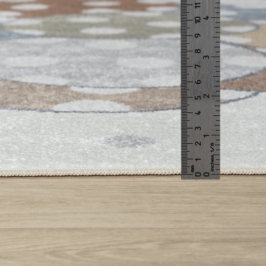 Tapis Enfant Lavable en Machine Ballons Multicolore/Beige Blonay