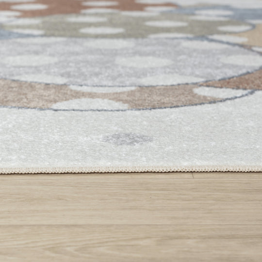Tapis Enfant Lavable en Machine Ballons Multicolore/Beige Blonay