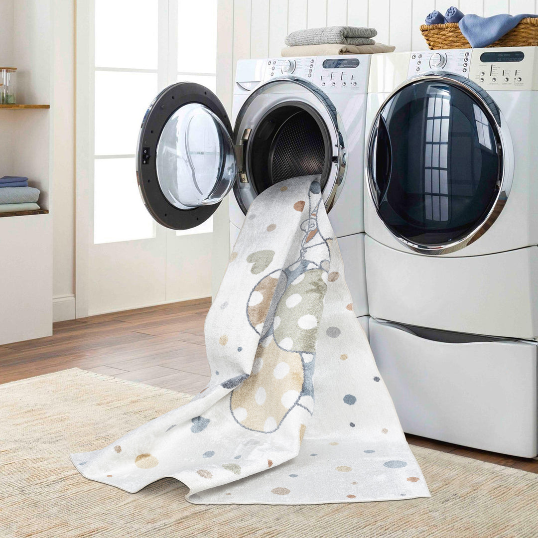 Tapis Enfant Lavable en Machine Ballons Multicolore/Beige Blonay