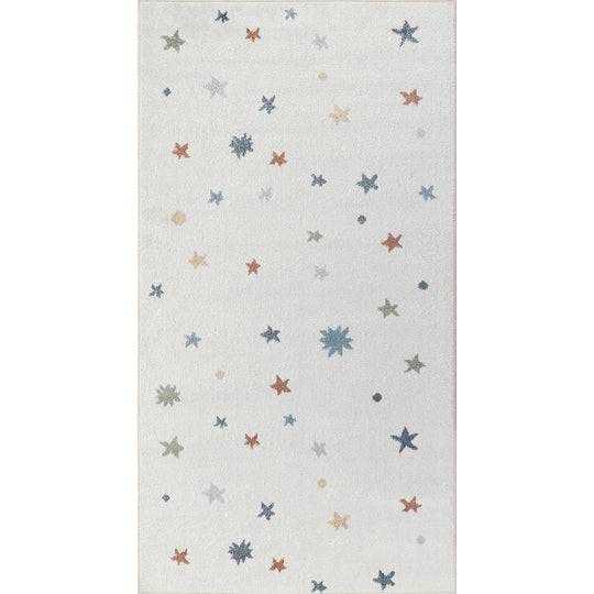 Tapis Enfant Lavable en Machine Étoiles Multicolore/Beige Findlay