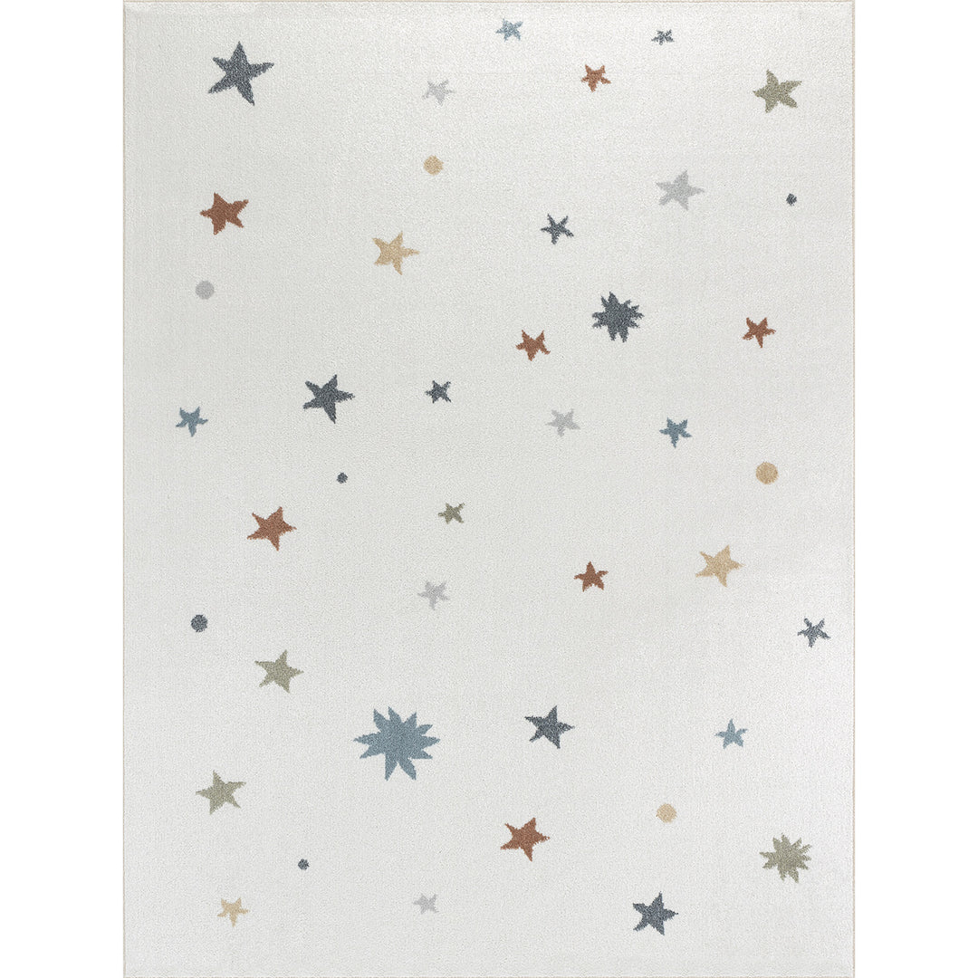 Tapis Enfant Lavable en Machine Étoiles Multicolore/Beige Findlay