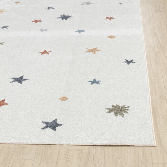 Tapis Enfant Lavable en Machine Étoiles Multicolore/Beige Findlay