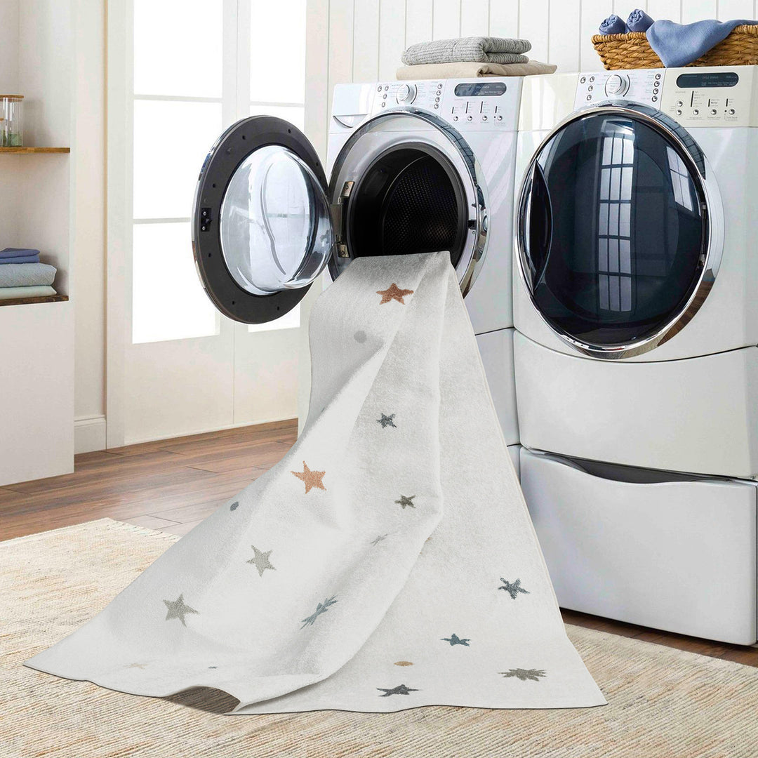 Tapis Enfant Lavable en Machine Étoiles Multicolore/Beige Findlay